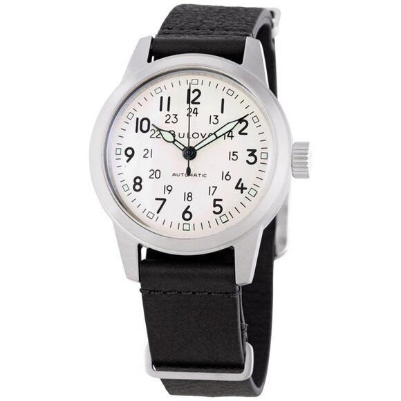NWT Authentic Bulova Hack Automatic Ivory Dial Men's Watch - Picture 1 of 3